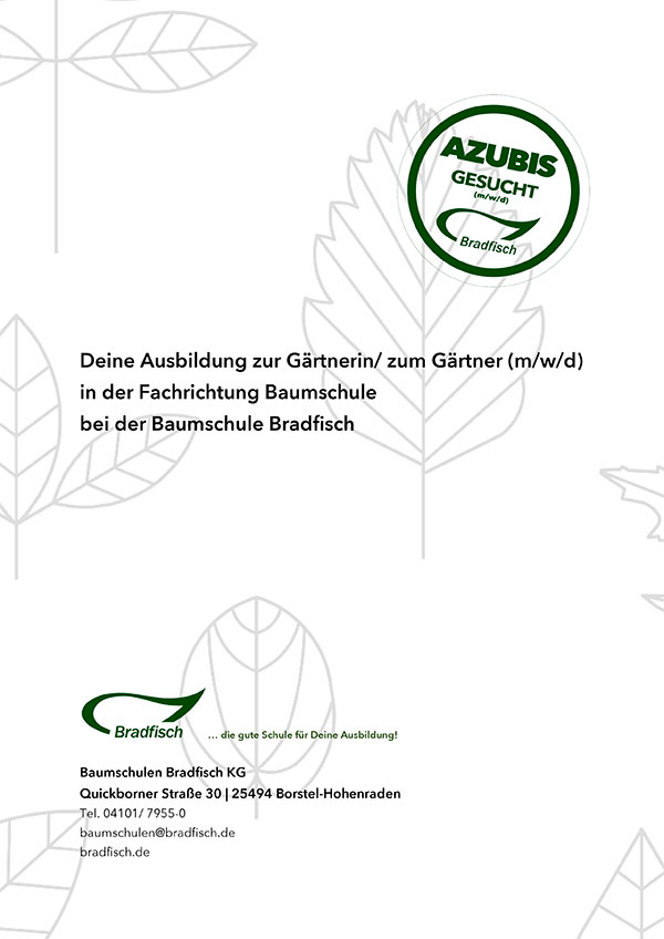 Vorstellung der Ausbildung zur Gärtnerin/ Gärtner, Fachrichtung Baumschule